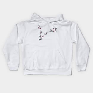 Pisces Zodiac Sign Constellation Roses and Hearts Doodle Kids Hoodie